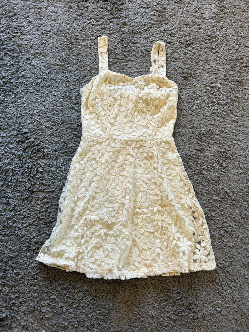 Charlotte Russe Cream Lace Overlay Dress